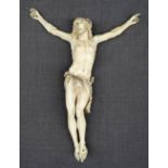 A 19th century ivory figure of Christ crucified,