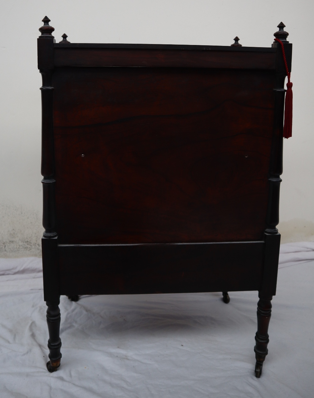 A Victorian rosewood whatnot, with a rectangular top and turned finials, - Image 4 of 5