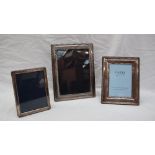 A modern silver photograph frame of rectangular form with an husked border, Sheffield, 2002,