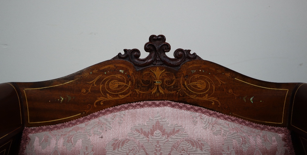 An Edwardian mahogany elbow chair, with a carved, - Image 3 of 13