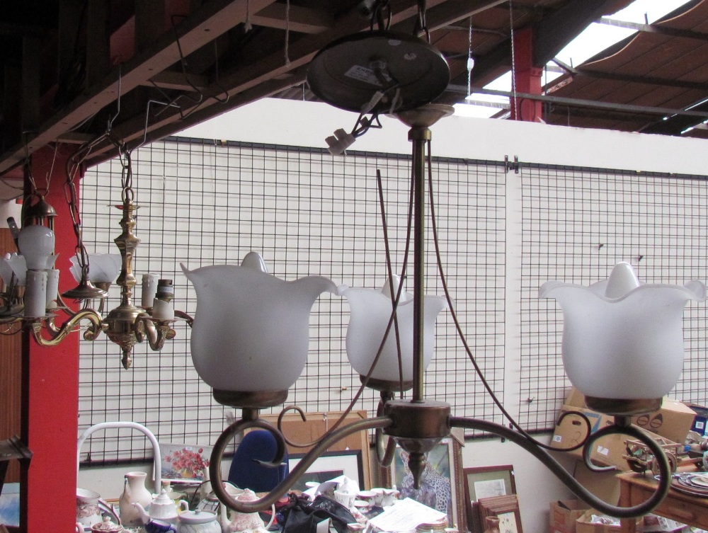 Four assorted chandeliers
