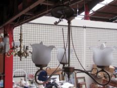 Four assorted chandeliers