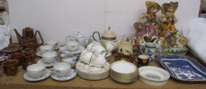 A Royal Doulton Lichfield pattern part tea set together with a Japanese part tea set,