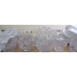 A large collection of crystal including glasses, vases,