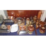 Electroplated tureens and covers, together with other electroplated wares,