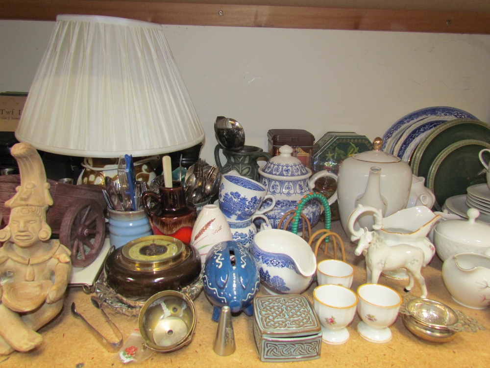 A Paragon part tea set together with a Shelley teapot, other part tea sets, records, table lamp, - Image 2 of 6