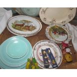 A Poole pottery part dinner set, together with other pottery plates,