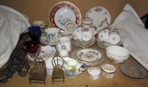 A Royal Worcester Roanake pattern part tea set together with a Coalport Ming Rose pattern part