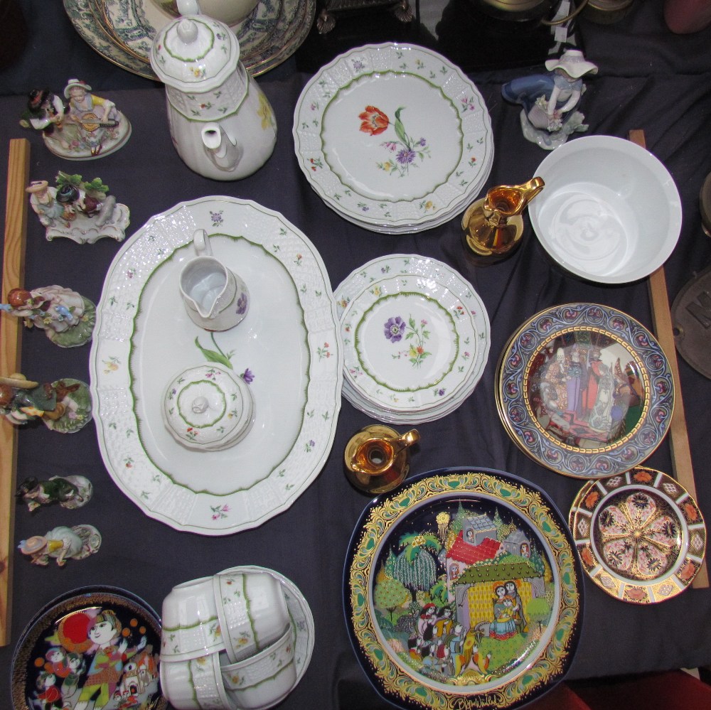 A Heinrich floral decorated part tea and dinner service together with Russian Fairy Tales plates,