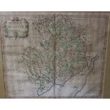 Robert Morden; The county of Monmouth, a hand coloured map from the atlas,