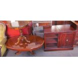 A reproduction mahogany coffee table together with a reproduction inlaid occasional table and a