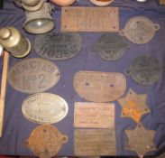 A collection of Railway plates and lamp including LMS 164246 Mar 1943,