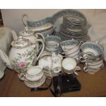 A Wedgwood Florentine pattern part dinner set together with an Aynsley part coffee set and compass