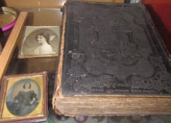 A 19th century leather bound bible,