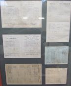 A collection of Glamorgan score card, framed,