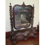 A Victorian mahogany toilet mirror,