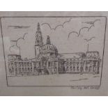 An embroidery of The City Hall Cardiff,