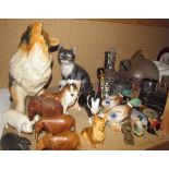 A Beswick model of a boar together with a Beswick figure of a rough collie,