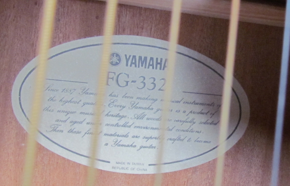 A Yamaha FG-332 six string acoustic guitar, - Image 2 of 2