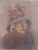 After Frank Stromberg Head and shoulders portrait of a lady A print Signed in pencil to the