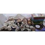 A collection of Christmas plates together with Lladro figures, Masons Mandalay pattern pottery,