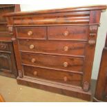 A Victorian mahogany chest, the rectangular top above a frieze drawer,