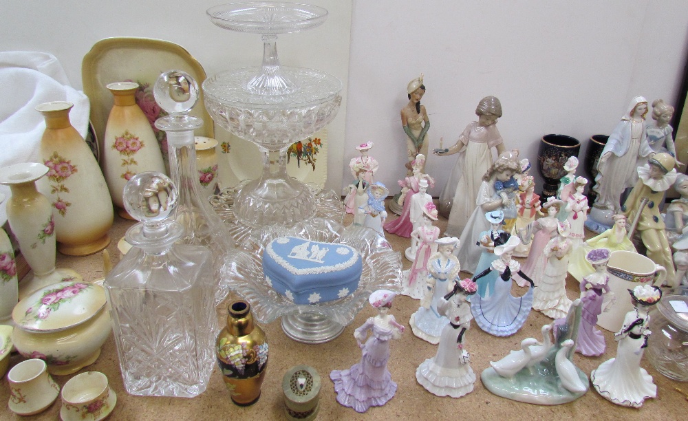 A Collection of Coalport ladies together with Nao figures, Wedgwood part tea sets, decanters, - Image 5 of 5