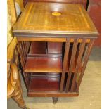 An Edwardian mahogany revolving bookcase,