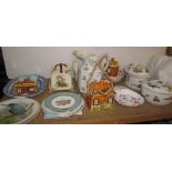 Royal Worcester tureens and covers together with a cottage ware part tea set, pottery jugs,