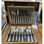 An Oneida electroplated part flatware service together with a tray