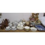 A Royal Doulton Lichfield pattern part tea set together with a Japanese part tea set,