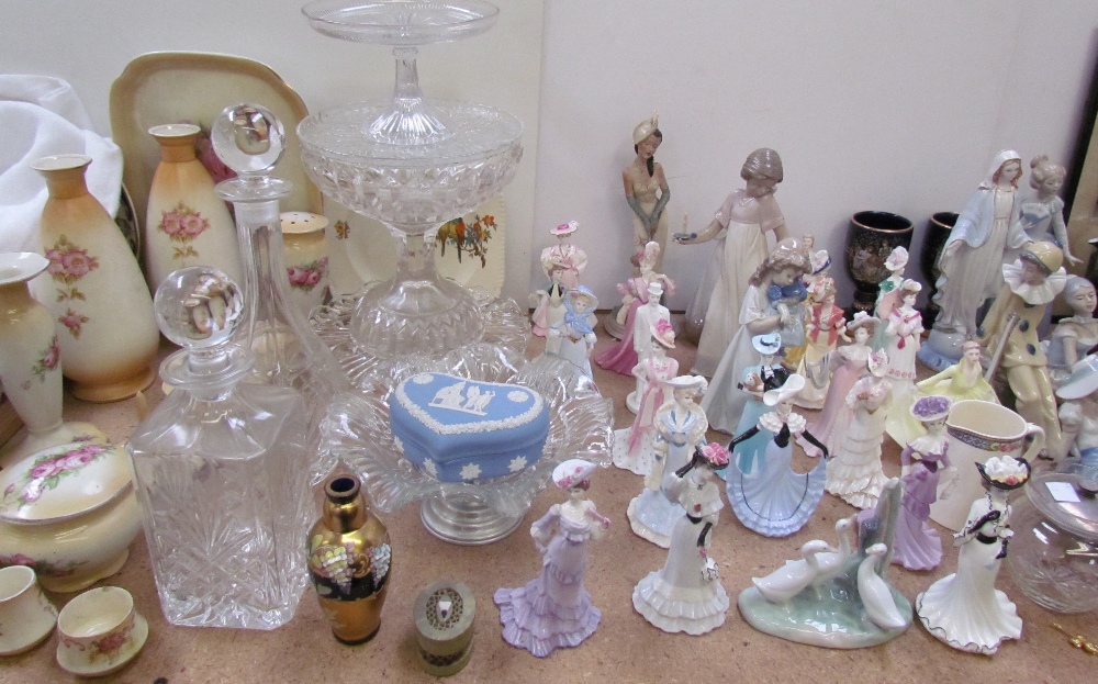 A Collection of Coalport ladies together with Nao figures, Wedgwood part tea sets, decanters, - Image 4 of 5