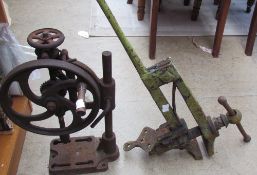 A vice and a pillar drill