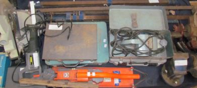 Assorted tools including clamps, sanders etc (sold as see,