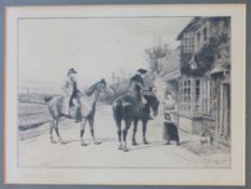 Heywood Hardy Taking refreshment Signed in pencil Etching,