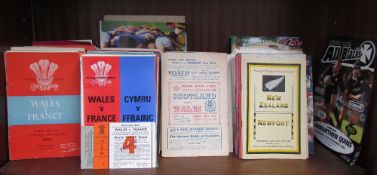 A collection of Rugby programmes: Mainly Welsh from the 1950's onwards