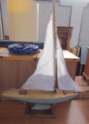 A model yacht on a stand