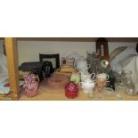 A barometer together with an Elizabeth II Golden Jubilee part tea set, glasses, glass vases,