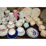 A Royal Albert Masquerade part tea set together with a Tuscan part tea set,