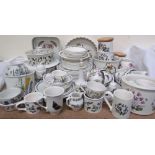 A large collection of Portmeirion Botanic Garden pattern pottery including plates, bowls, tureens,
