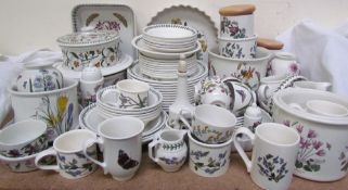 A large collection of Portmeirion Botanic Garden pattern pottery including plates, bowls, tureens,