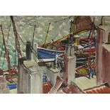 Stanley Smith Dockside Watercolour Signed Together with three other shipping related paintings