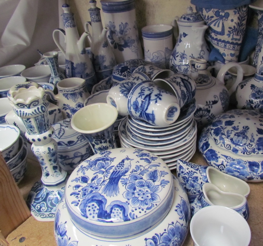 A collection of Delft pottery together with Czech blue and white porcelain etc - Image 3 of 4