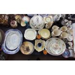 Assorted pottery jugs together with collectors plates, glass lemonade set, electroplated goblets,