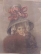 After Frank Stromberg Head and shoulders portrait of a lady A print Signed in pencil to the margin