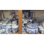 A collection of Delft pottery together with Czech blue and white porcelain etc