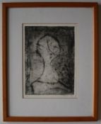 Minne Fry Portrait image Limited edition Collograph, No.1/20 Signed in pencil to the margin 25.5 x