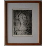 Minne Fry Portrait image Limited edition Collograph, No.1/20 Signed in pencil to the margin 25.5 x