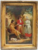 Attributed to George Moorland (1763 - 1804) Figures outside a tavern Bears signature and dated