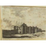 A collection of bookplates including Cardiff Castle, Llandaff Cathedral and others with framed